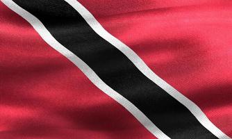 3d-illustration einer flagge von trinidad und tobago - realistische wehende stoffflagge foto