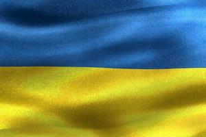 3D-Darstellung einer ukrainischen Flagge - realistische wehende Stoffflagge foto