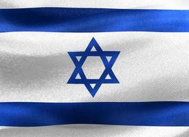 3D-Darstellung einer israelischen Flagge - realistische wehende Stoffflagge foto