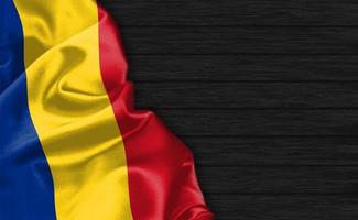 3D-Rendering Nahaufnahme der rumänischen Flagge foto