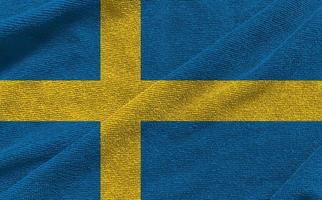 schweden-flaggenwelle lokalisiert auf png oder transparentem hintergrund, symbole von schweden, vorlage für banner, karte, werbung, förderung, tv-werbung, anzeigen, webdesign, illustration foto