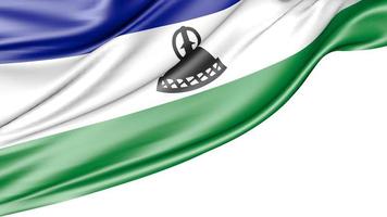 Lesotho-Flagge isoliert auf weißem Hintergrund, 3D-Darstellung foto