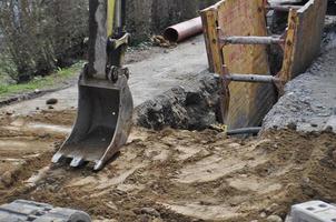 grabengraben auf der baustelle foto