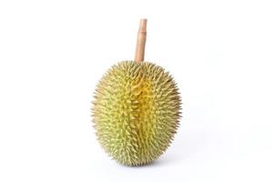 durian als könig der früchte in thailand. Es hat einen starken Geruch und eine mit Dornen bedeckte Rinde. foto