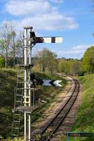 Horsted Keynes, West Sussex, Großbritannien, 2017. Signale auf der Bluebell-Linie foto