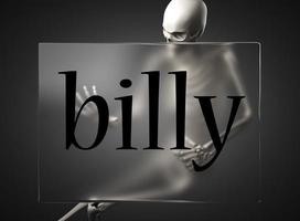 Billy Word auf Glas und Skelett foto