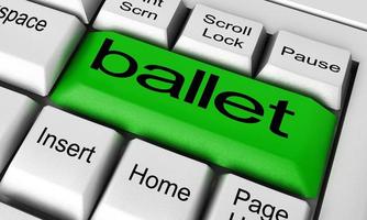 Ballettwort auf der Tastaturtaste foto