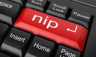 Nip-Wort auf roter Tastaturtaste foto