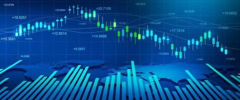 Finanzstatistische Analyse. Diagramm zum Online-Handel und Investitionswachstum. foto