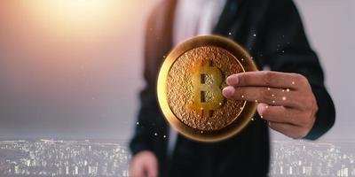 Handel Handel mit Kryptowährungsmünzen Bitcoin-Börsen investieren Metaverse-Aktien foto