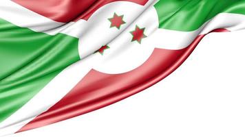 Burundi-Flagge isoliert auf weißem Hintergrund, 3D-Darstellung foto