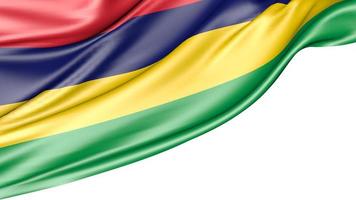Mauritius-Flagge isoliert auf weißem Hintergrund, 3D-Darstellung foto