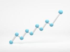 3D-Rendering, 3D-Darstellung. Liniendiagramm isoliert auf weißem Hintergrund. Konzept des Wirtschaftsdiagramms, Histogramme, Statistiken foto