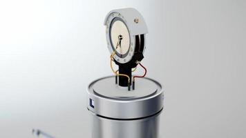 Kapsel eines Gesangskondensator-Studiomikrofons auf isoliertem weißem Hintergrund. 3D-Rendering foto