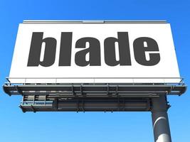 Blade-Wort auf Plakatwand foto