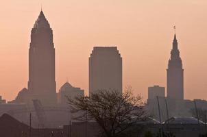 Silhouette der Innenstadt von Cleveland