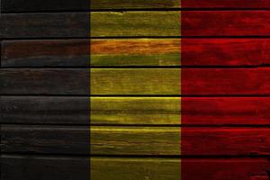 Flagge von Belgien auf Holz foto