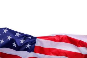 Flagge der Vereinigten Staaten von Amerika auf weißem Hintergrund. foto