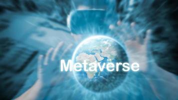 metaverse virtuelle welt, metaverse digitale welt intelligente futuristische schnittstellentechnologie, virtualisierung sozialer netzwerke, 3d, ar, vr, futuristische innovation. elemente dieses von der nasa bereitgestellten bildes. foto