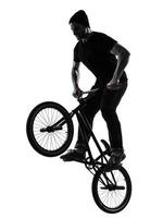 Mann BMX akrobatische Figur Silhouette