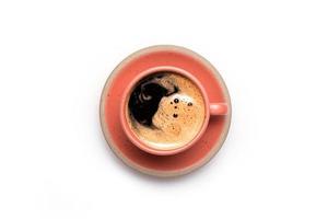 schwarzer Kaffee isoliert auf weißem Hintergrund. foto
