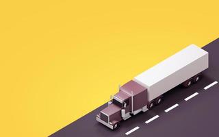 Fracht-LKW-Transport. 3D-Rendering foto