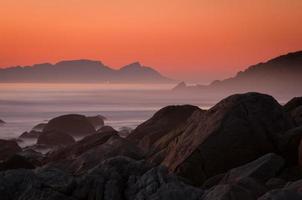 Sonnenuntergang des Tafelbergs foto