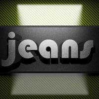 Jeans Wort Eisen auf Kohlenstoff foto