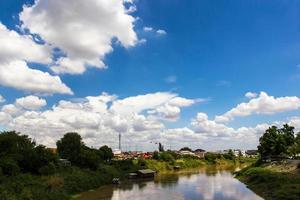 Wohnküste mit bewölktem Himmel. foto