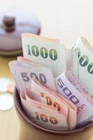thailändisches Geld im Glas foto