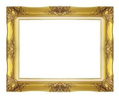 antiker goldener Rahmen lokalisiert auf weißem Hintergrund foto
