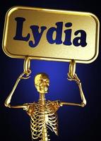 Lydia-Wort und goldenes Skelett foto