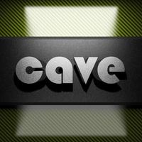 Höhlenwort von Eisen auf Kohlenstoff foto