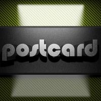 Postkartenwort aus Eisen auf Kohlenstoff foto