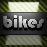 Fahrräder Wort Eisen auf Kohlenstoff foto