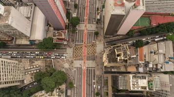 Sao Paulo, Brasilien, Mai 2019 - Luftaufnahme der Avenida Paulista foto