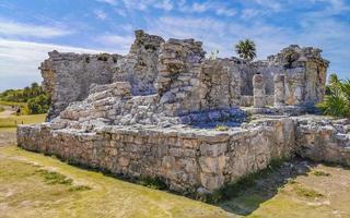 Antike Ruinen von Tulum Maya-Stätte Tempel Pyramiden Artefakte Meereslandschaft Mexiko. foto