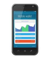 Mobile Banking Application Wallet auf dem Smartphone-Bildschirm