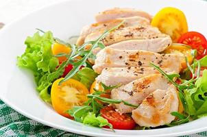 Gegrillte Hähnchenbrust und frischer Salat