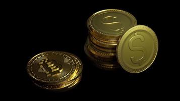 Bitcoin-Kryptowährung gegen US-Dollar-Zeichen foto