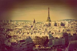 paris-panorama, frankreich. Eiffelturm. retro foto