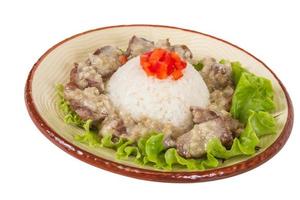 Reis und Schweinefleisch nach japanischer Art foto