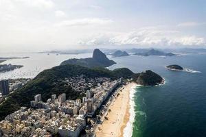 copacabana-strand, rio de janeiro, brasilien. Reiseziele im Sommer. Luftaufnahme. foto