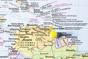 Venezuela Karte mit gelbem Stift