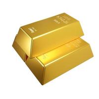 Goldbarren. geldsparkonzept. in Gold investieren. 3D-Darstellung. foto
