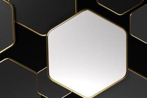 3d wallpaper hexagon gold modern color network tech inovative foto