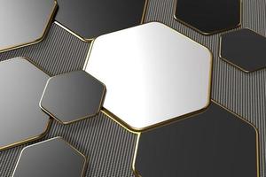 3d wallpaper hexagon gold modern color network tech inovative foto