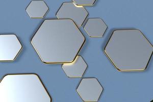 3d wallpaper hexagon gold modern color network tech inovative foto