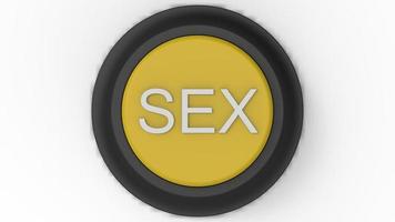 gelber Sex-Button isoliert 3D-Illustration rendern foto