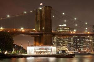 Manhattan Bridge, New York, Nuit, Brooklyn foto